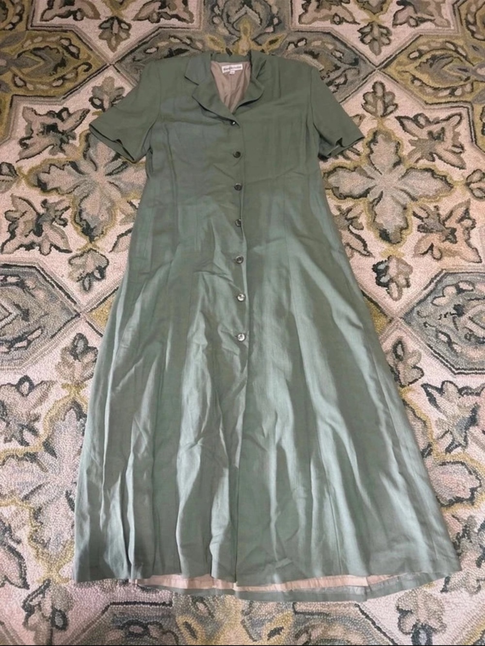 Button-Front Maxi Dress in Sage Green